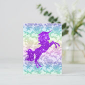 パープルグリッターユニコーンオンレインボレース シーズンポストカード (スタンド正面)