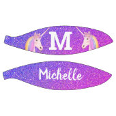 パープルグリッターユニコーンガールズモノグラパーソナライズされたム バスケットボール (パネル)