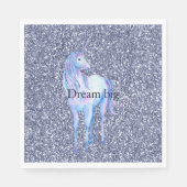 パープルグリッターユニコーン スタンダードランチョンナプキン (正面)