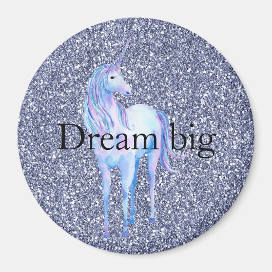パープルグリッターユニコーン マグネット (正面)