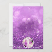 パープルグリッターユーフォリア誕生日パーティー招待 招待状 (裏面)