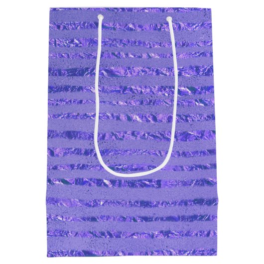 パープルグリッターリボンデザイン媒体抱き枕 ミディアムペーパーバッグ (裏面)