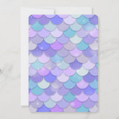 パープルグリッター人魚海の中の赤ちゃんシャワー 招待状 (裏面)