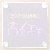 パープルグリッター体操 ガラスコースター (裏面)