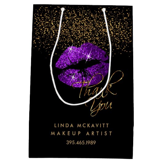 パープルグリッター口紅 – ありがとう ミディアムペーパーバッグ (裏面)