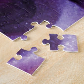 パープルグリッター抽象芸術マーリーアクリル絵を描系 ジグソーパズル (側面)