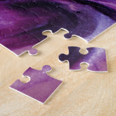 パープルグリッター抽象芸術マーリーアクリル絵を描系 ジグソーパズル (側面)