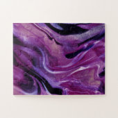 パープルグリッター抽象芸術マーリーアクリル絵を描系 ジグソーパズル (横)