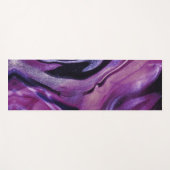 パープルグリッター抽象芸術マーリーアクリル絵を描系 ヨガマット (正面(横))