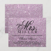 パープルグリッター未来のミセス ブライダルシャワーの招待状 招待状 (正面/裏面)