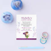 パープルグリッター漫画メイドハウスクリーニングサービス チラシ (シングル)