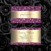 パープルグリッター発光星金ゴールド縁どイニシャル 名刺