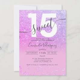 パープルグリッター紙吹雪ピンクキンセアニェラ写真 招待状