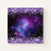 パープルグリッター銀河クラスター描画 ノートブック (裏面)