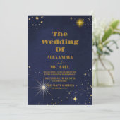 パープルグリッター銀河系クラスタープラネタリウム結婚ズ 招待状 (スタンド正面)