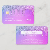 パープルグリッター クレジットカードスタイルの名刺 名刺 (正面/裏面)