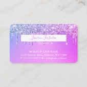 パープルグリッター クレジットカードスタイルの名刺 名刺 (裏面)