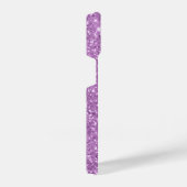 パープルグリッター パーソナライズされた iPhoneケース (右側面)