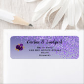 パープルグリッター、パープル＆ゴールドのバラのスイート16 ラベル (インサイチュ)