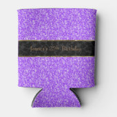 パープルグリッター&ブラック金ゴールドアクセント 缶クーラー (正面)