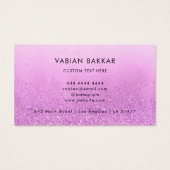 パープルグリッターQrコードモダンロゴ名刺 (裏面)