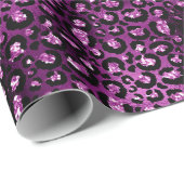 パープルグリッツヒョウ印刷 ラッピングペーパー (ロールコーナー)