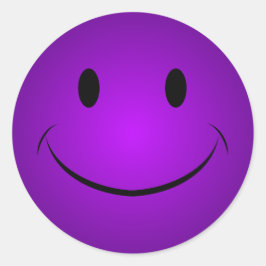 パープルグリニング顔ステッカー ラウンドシール