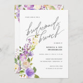 パープルグリーナリーフローラブリーズメイドブランチパーティー 招待状 (正面/裏面)