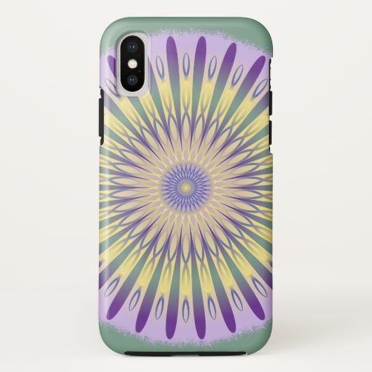 パープルグリーンとイエローマンダラデザイン Case-Mate iPhoneケース (裏面)