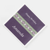 パープルグリーンアンドホワイト紙ディナーナプキンズ (コーナー)