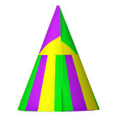 パープルグリーンイエローニューオーリンズマルディグラ パーティーハット (裏面)