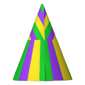 パープルグリーンイエローニューオーリンズマルディグラ パーティーハット (裏面)