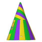 パープルグリーンイエローニューオーリンズマルディグラ パーティーハット (右)