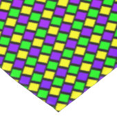 パープルグリーンイエローパターンマルディグラ テーブルクロス (アングル)