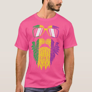 パープルグリーンイエローヒップスターヒゲMardi Gras Carni Tシャツ