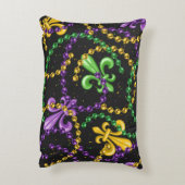 パープルグリーンイエローマルディグラビーズ アクセントクッション (裏面(縦))