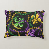 パープルグリーンイエローマルディグラビーズ アクセントクッション (裏面)