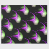 パープルグリーンエイリアン真珠 ラッピングペーパー (フラット)