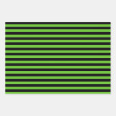 パープルグリーンオレンジブラックストライプハロウィーン ラッピングペーパーシート (正面3)