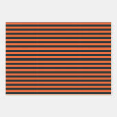 パープルグリーンオレンジブラックストライプハロウィーン ラッピングペーパーシート (正面)