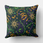 パープルグリーンオレンジマルディグラスストリーマーズ花火 クッション (裏面)