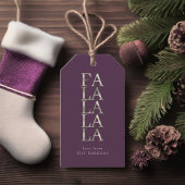 パープルグリーンクリスマスFa La La ID1009 ギフトタグ