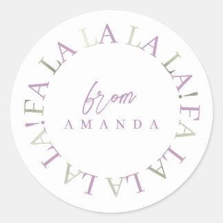 パープルグリーンクリスマスFa La La ID1009 ラウンドシール