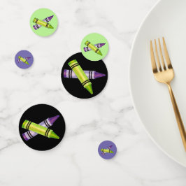 パープルグリーンクレヨンアートサプライ先生アーティスト コンフェッティ