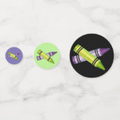 パープルグリーンクレヨンアートサプライ先生アーティスト コンフェッティ (裏面)