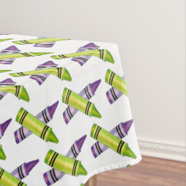パープルグリーンクレヨンアートサプライ先生アーティスト テーブルクロス