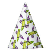 パープルグリーンクレヨンアートサプライ先生アーティスト パーティーハット (裏面)