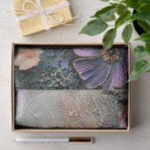 パープルグリーンシャビシャビシックなタタタトゥーフローラ&デマスク 薄葉紙 (ギフト)