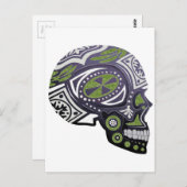 パープルグリーンシュガースカル骨格 ポストカード (正面/裏面)