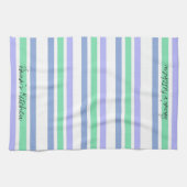 パープルグリーンストライプキッチンハンドタオル キッチンタオル (横)